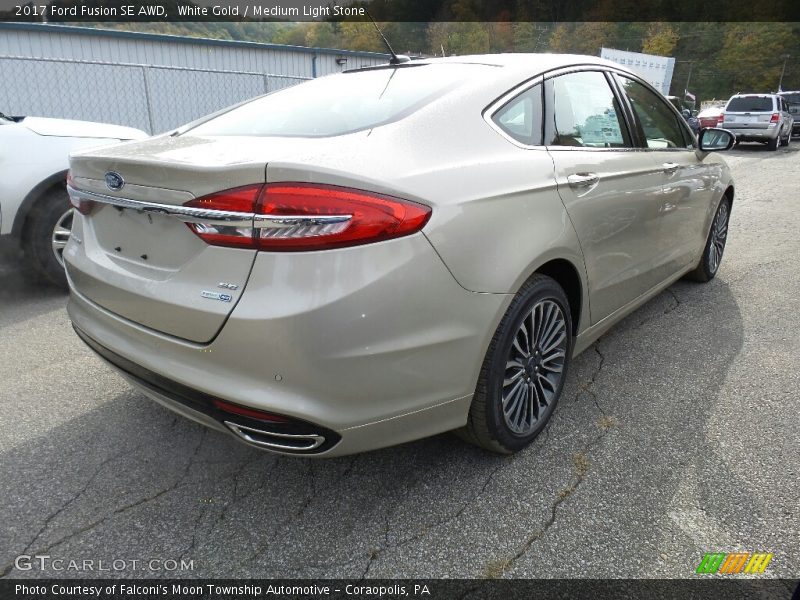 White Gold / Medium Light Stone 2017 Ford Fusion SE AWD