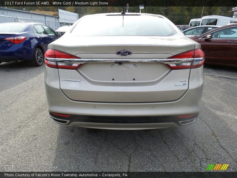 White Gold / Medium Light Stone 2017 Ford Fusion SE AWD