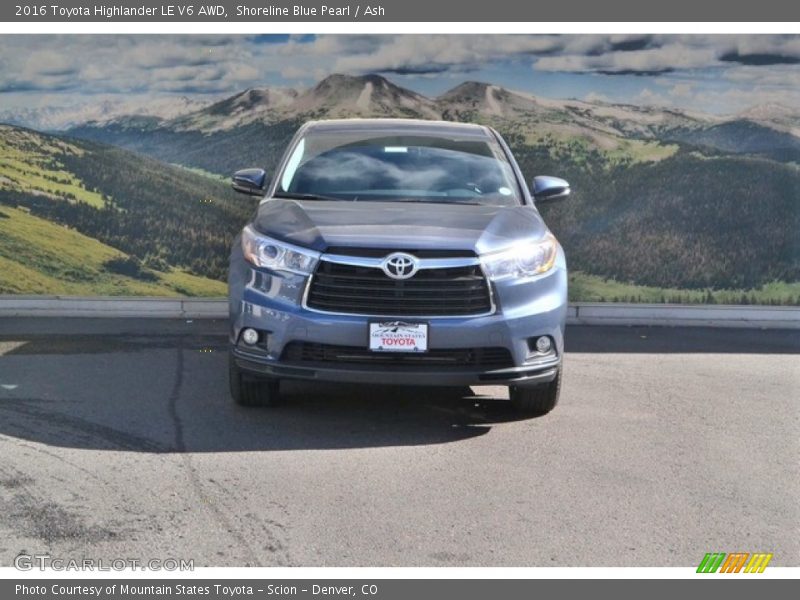 Shoreline Blue Pearl / Ash 2016 Toyota Highlander LE V6 AWD