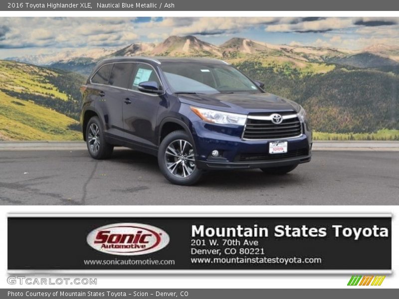 Nautical Blue Metallic / Ash 2016 Toyota Highlander XLE