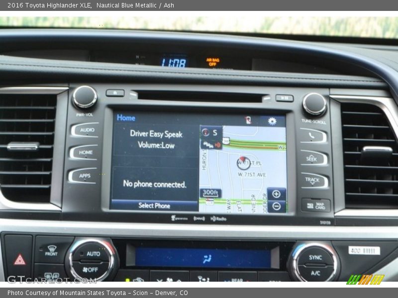 Nautical Blue Metallic / Ash 2016 Toyota Highlander XLE