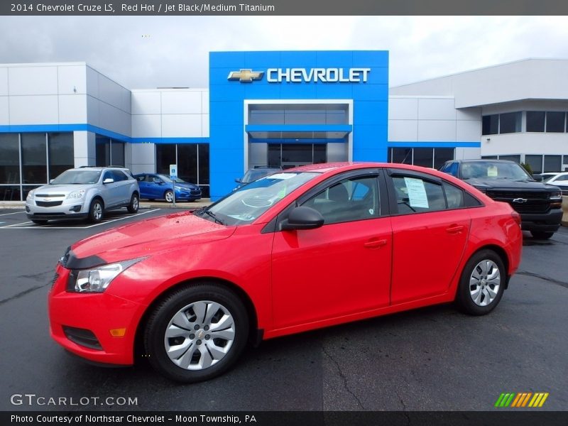 Red Hot / Jet Black/Medium Titanium 2014 Chevrolet Cruze LS