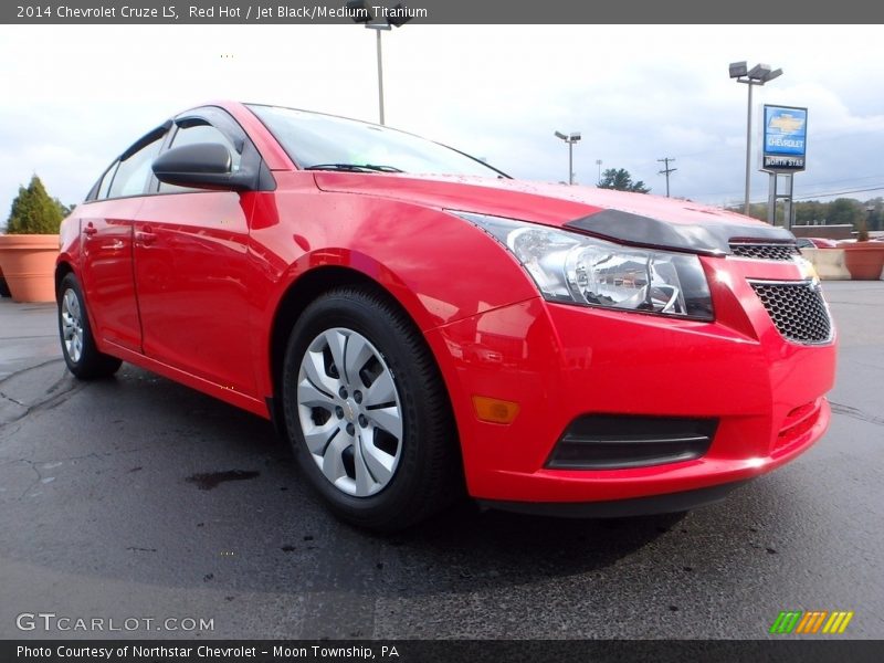 Red Hot / Jet Black/Medium Titanium 2014 Chevrolet Cruze LS