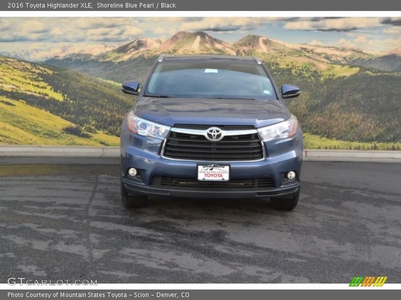 Shoreline Blue Pearl / Black 2016 Toyota Highlander XLE