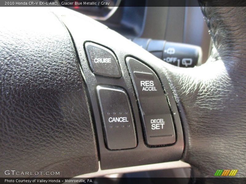 Glacier Blue Metallic / Gray 2010 Honda CR-V EX-L AWD
