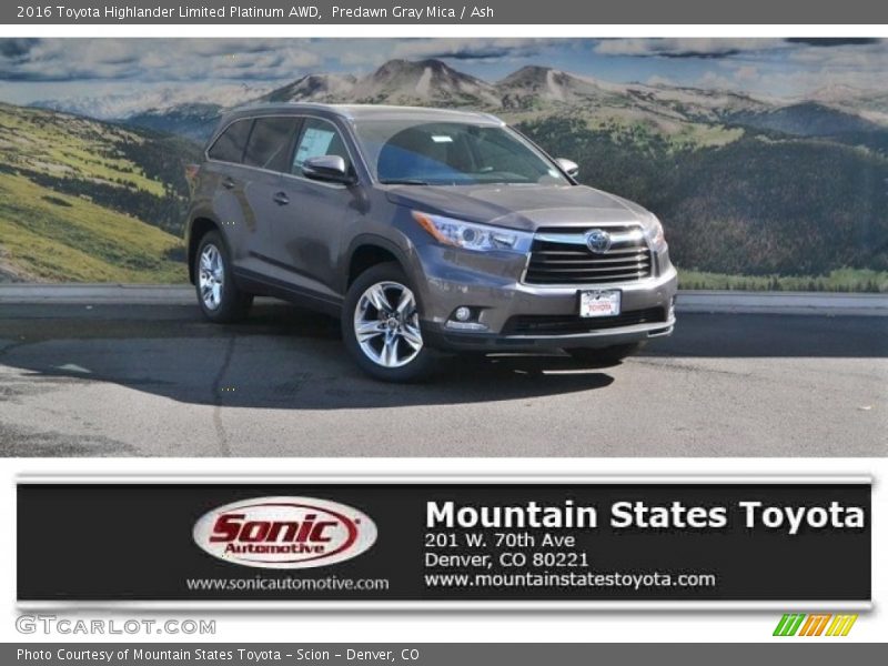 Predawn Gray Mica / Ash 2016 Toyota Highlander Limited Platinum AWD