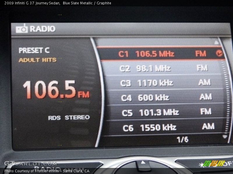 Blue Slate Metallic / Graphite 2009 Infiniti G 37 Journey Sedan
