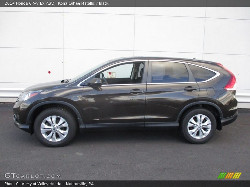 Kona Coffee Metallic / Black 2014 Honda CR-V EX AWD