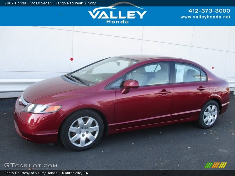Tango Red Pearl / Ivory 2007 Honda Civic LX Sedan