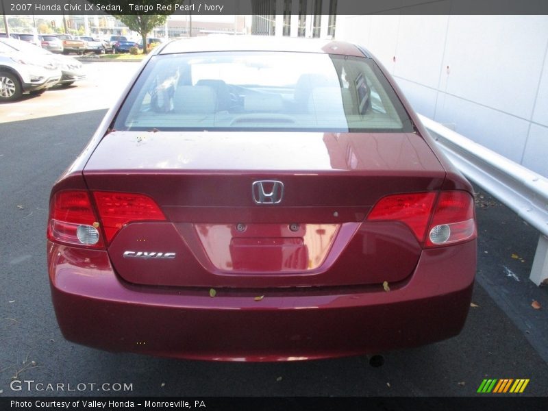 Tango Red Pearl / Ivory 2007 Honda Civic LX Sedan