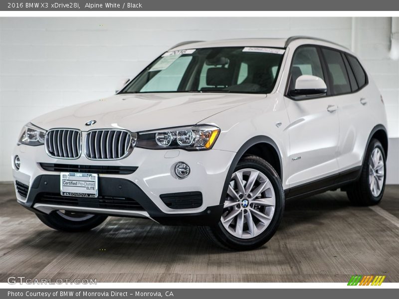Alpine White / Black 2016 BMW X3 xDrive28i
