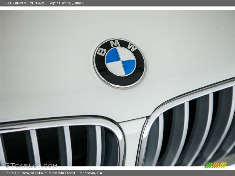 Alpine White / Black 2016 BMW X3 xDrive28i