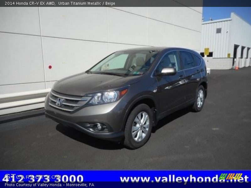 Urban Titanium Metallic / Beige 2014 Honda CR-V EX AWD