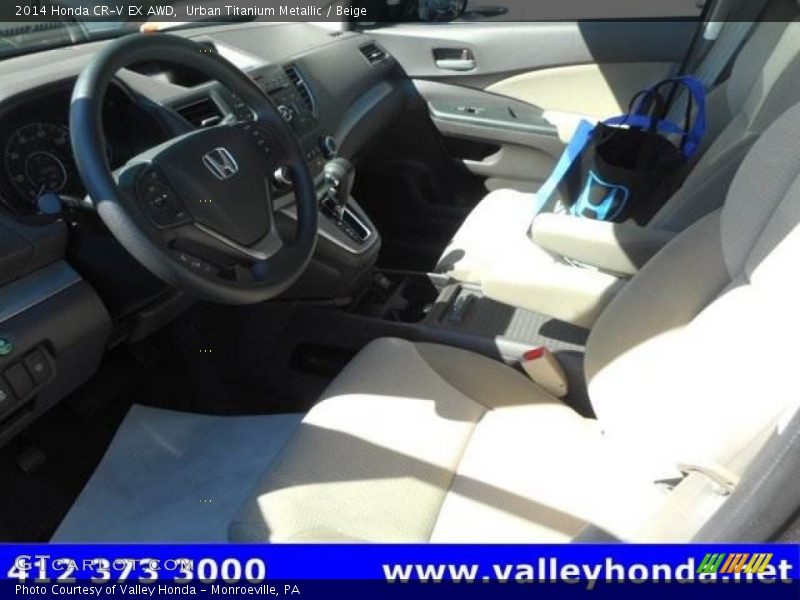 Urban Titanium Metallic / Beige 2014 Honda CR-V EX AWD