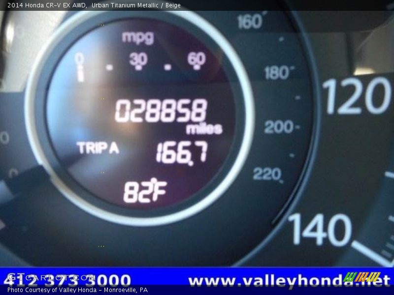 Urban Titanium Metallic / Beige 2014 Honda CR-V EX AWD