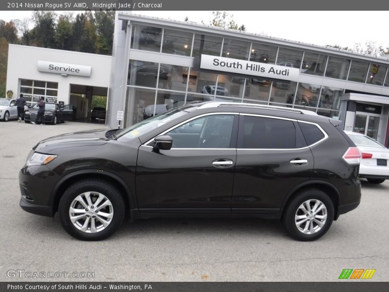 Midnight Jade / Charcoal 2014 Nissan Rogue SV AWD