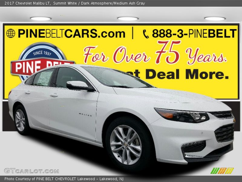 Summit White / Dark Atmosphere/Medium Ash Gray 2017 Chevrolet Malibu LT
