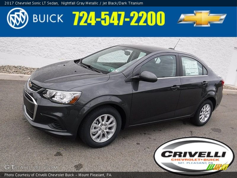 Nightfall Gray Metallic / Jet Black/Dark Titanium 2017 Chevrolet Sonic LT Sedan