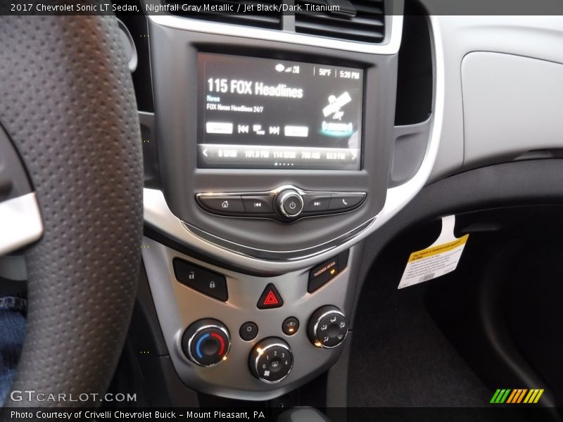 Nightfall Gray Metallic / Jet Black/Dark Titanium 2017 Chevrolet Sonic LT Sedan
