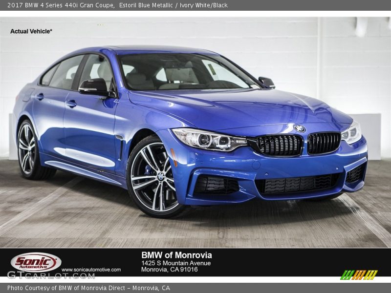 Estoril Blue Metallic / Ivory White/Black 2017 BMW 4 Series 440i Gran Coupe