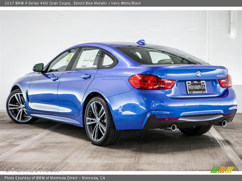 Estoril Blue Metallic / Ivory White/Black 2017 BMW 4 Series 440i Gran Coupe