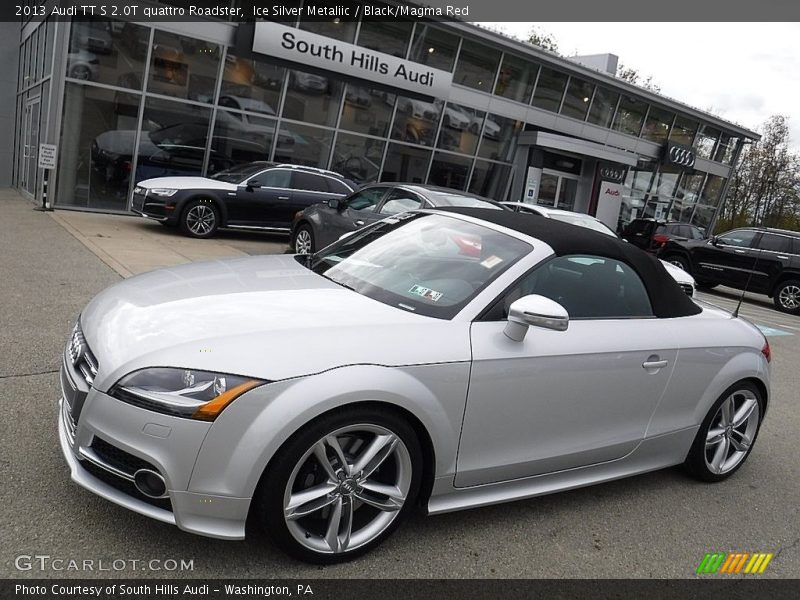 Ice Silver Metaliic / Black/Magma Red 2013 Audi TT S 2.0T quattro Roadster