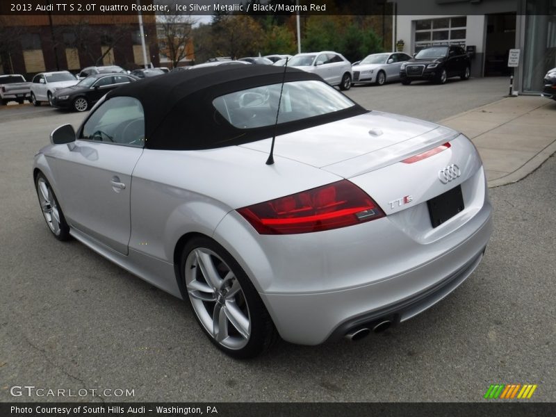 Ice Silver Metaliic / Black/Magma Red 2013 Audi TT S 2.0T quattro Roadster