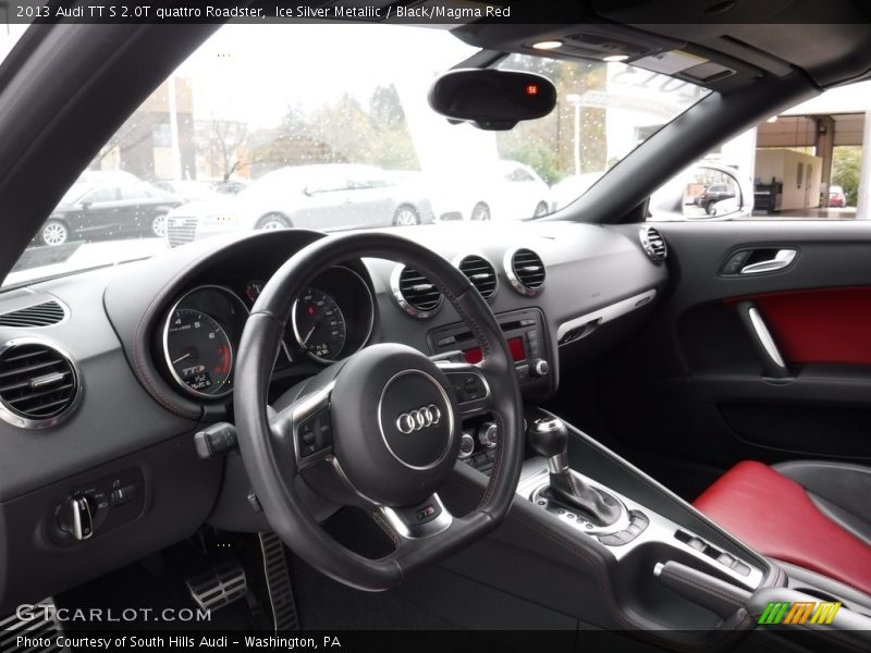Ice Silver Metaliic / Black/Magma Red 2013 Audi TT S 2.0T quattro Roadster