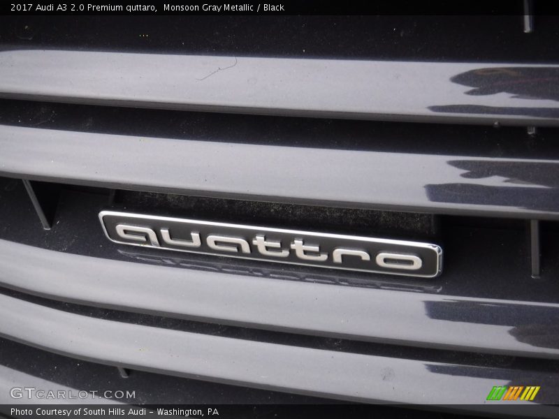 Monsoon Gray Metallic / Black 2017 Audi A3 2.0 Premium quttaro