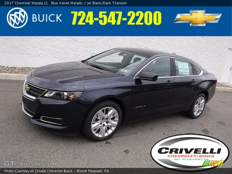 Blue Velvet Metallic / Jet Black/Dark Titanium 2017 Chevrolet Impala LS