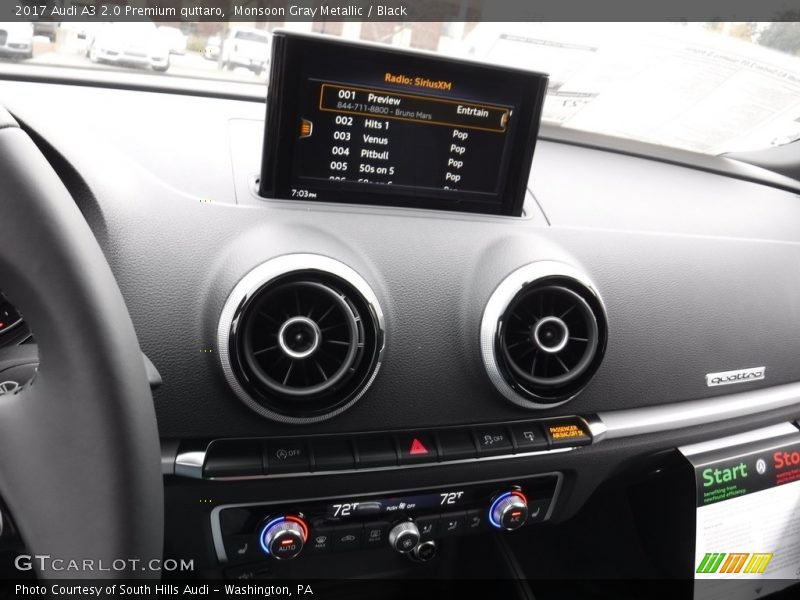 Monsoon Gray Metallic / Black 2017 Audi A3 2.0 Premium quttaro