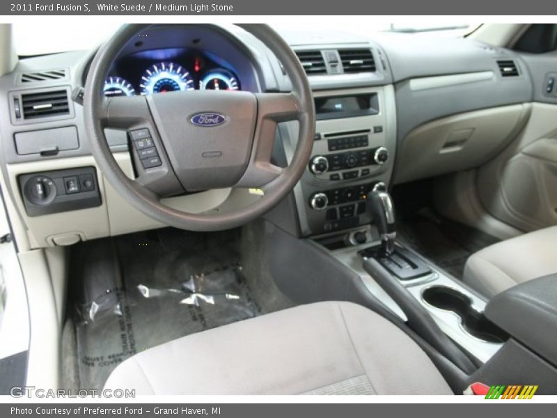 White Suede / Medium Light Stone 2011 Ford Fusion S