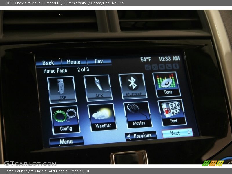 Summit White / Cocoa/Light Neutral 2016 Chevrolet Malibu Limited LT