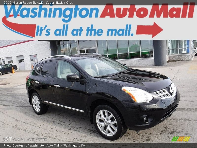 Super Black / Gray 2012 Nissan Rogue SL AWD