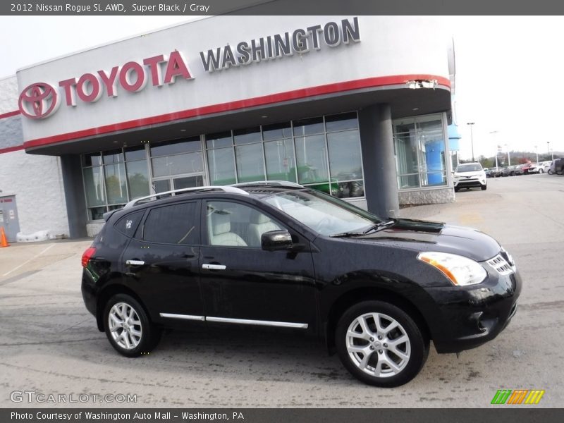 Super Black / Gray 2012 Nissan Rogue SL AWD