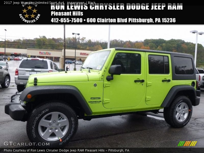 Hypergreen / Black 2017 Jeep Wrangler Unlimited Sport 4x4