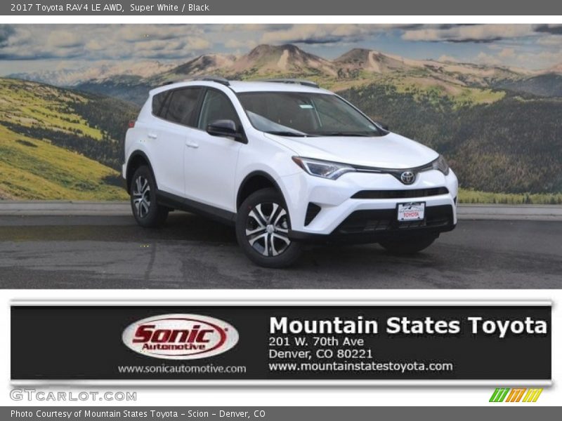 Super White / Black 2017 Toyota RAV4 LE AWD