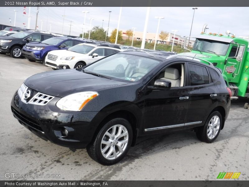 Super Black / Gray 2012 Nissan Rogue SL AWD