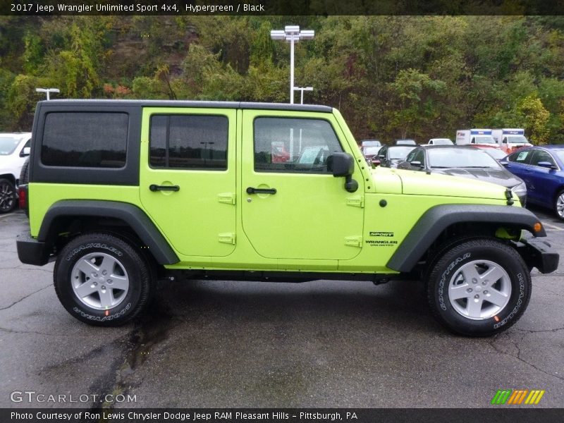 Hypergreen / Black 2017 Jeep Wrangler Unlimited Sport 4x4