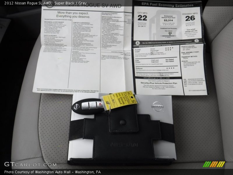 Super Black / Gray 2012 Nissan Rogue SL AWD