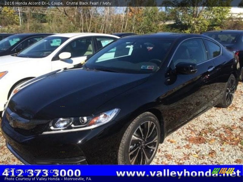 Crystal Black Pearl / Ivory 2016 Honda Accord EX-L Coupe