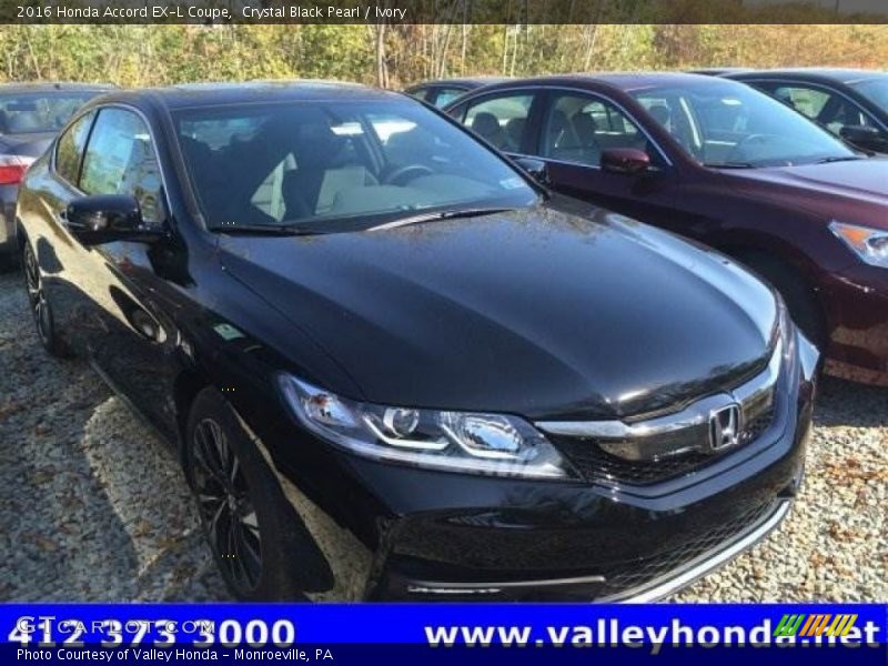Crystal Black Pearl / Ivory 2016 Honda Accord EX-L Coupe