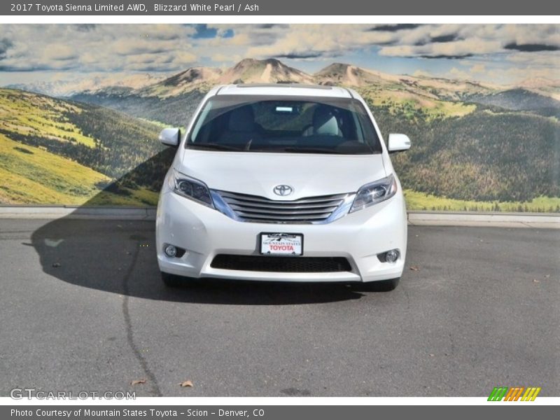 Blizzard White Pearl / Ash 2017 Toyota Sienna Limited AWD