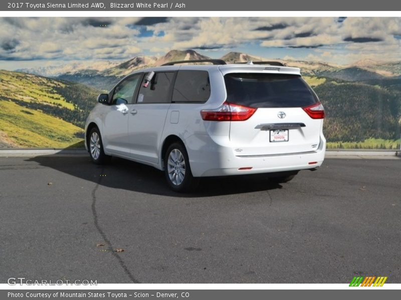 Blizzard White Pearl / Ash 2017 Toyota Sienna Limited AWD