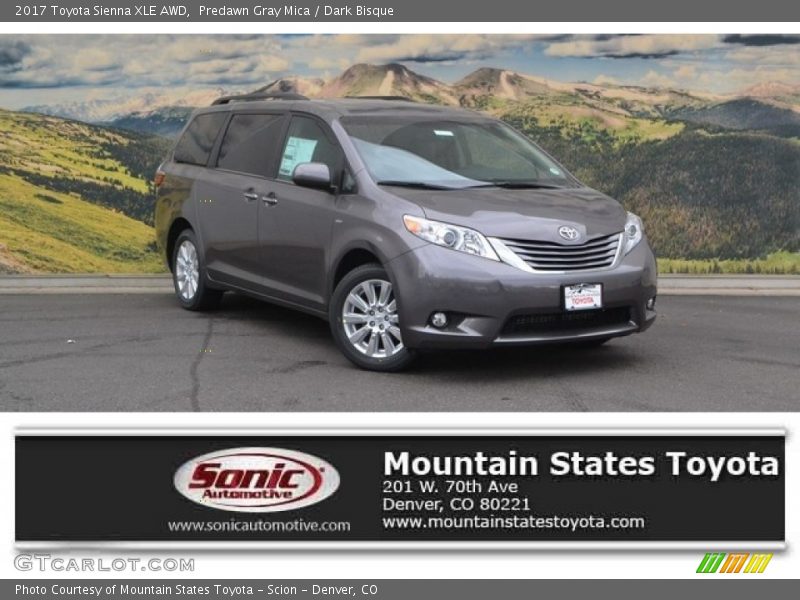 Predawn Gray Mica / Dark Bisque 2017 Toyota Sienna XLE AWD