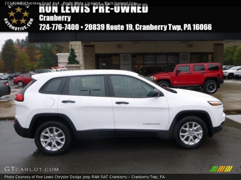 Bright White / Iceland - Black/Iceland Gray 2014 Jeep Cherokee Sport 4x4