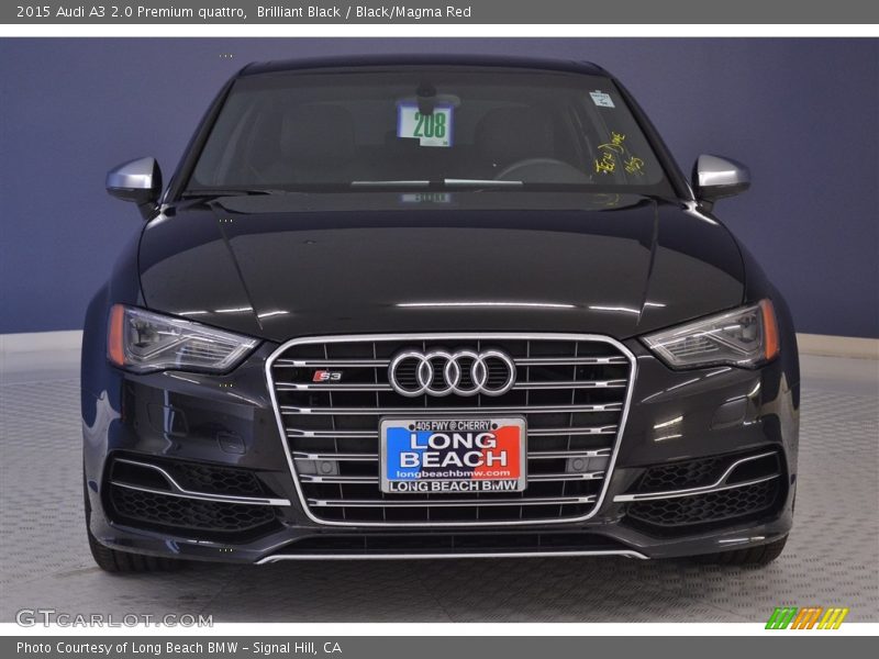 Brilliant Black / Black/Magma Red 2015 Audi A3 2.0 Premium quattro