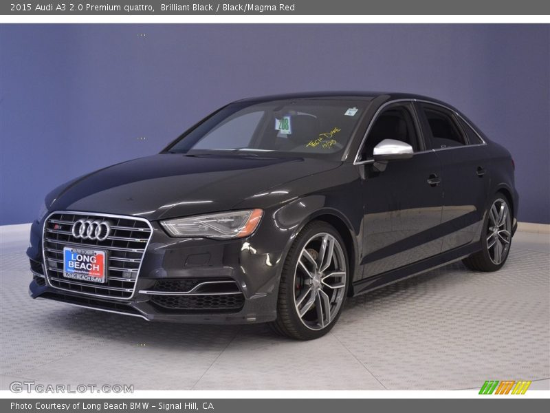 Brilliant Black / Black/Magma Red 2015 Audi A3 2.0 Premium quattro