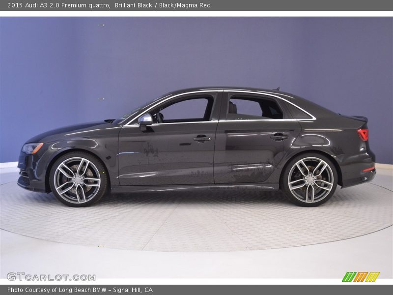 Brilliant Black / Black/Magma Red 2015 Audi A3 2.0 Premium quattro