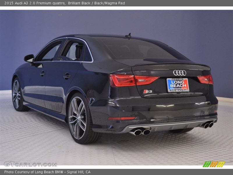 Brilliant Black / Black/Magma Red 2015 Audi A3 2.0 Premium quattro
